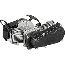 49CC 2 Stroke Engine Motor Kit, 7000RPM Single Cylinder Air-Cooled Dirt Bike Engine with T8F Chain & 1.2L Fuel Tank, Gas Powered Engine for Pocket Mini Dirt Beach Bike ATV Scooter