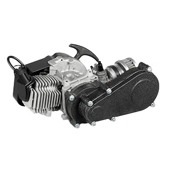 49cc 2-Stroke ATV Engine Kit - Aluminum Air-Cooled Motor with CVT Gearbox Upgrade, High-Performance T8F Chain Compatible for Pocket Bikes & Mini Dirt Bikes