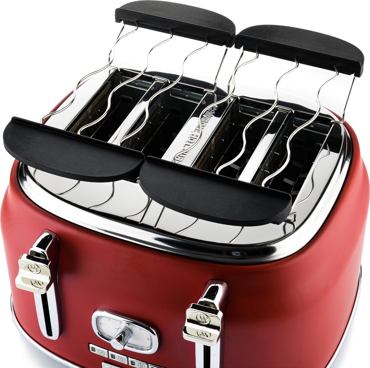 Westinghouse Toaster Retro toster z 4 kromkami, czerwony