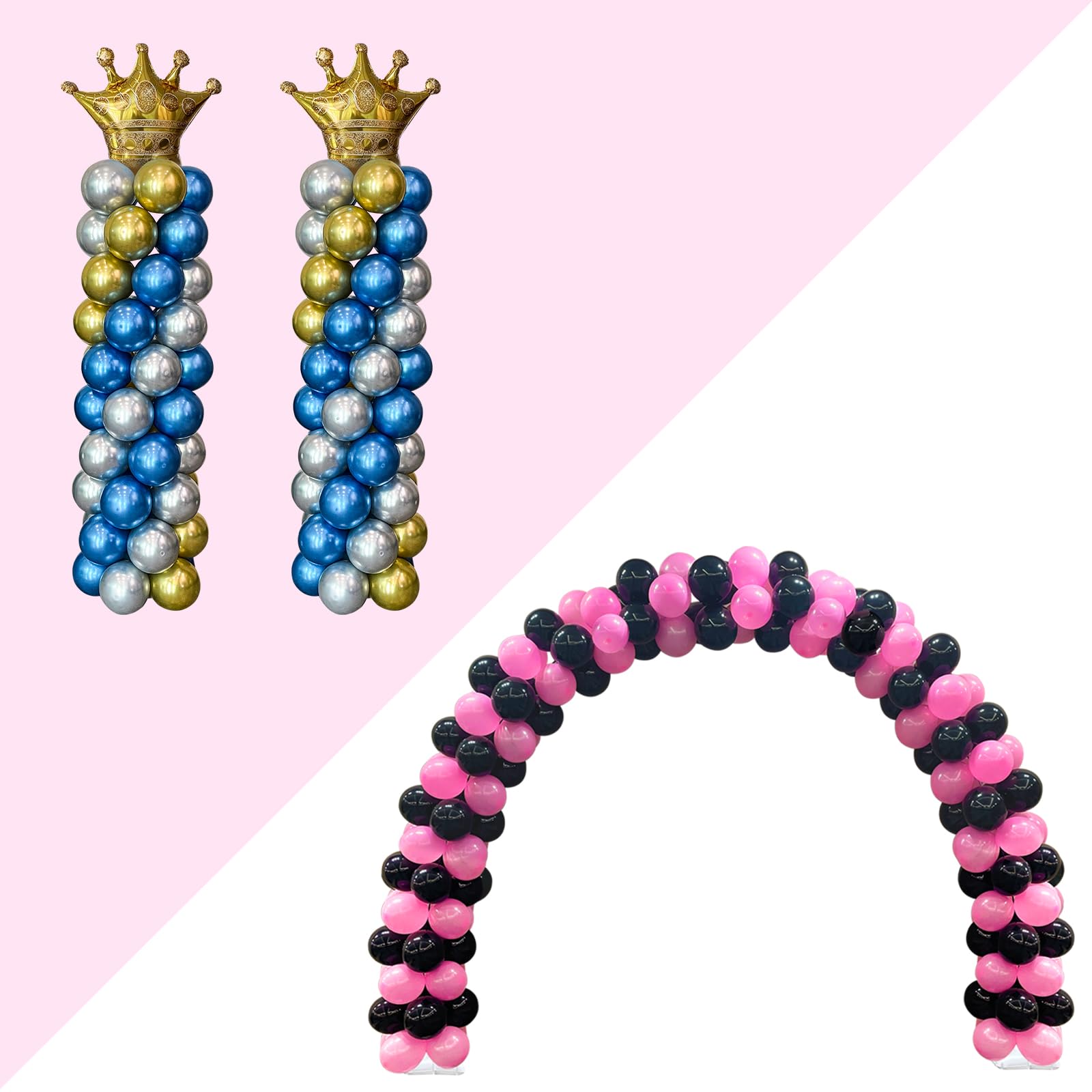 YALLOVEMetal Balloon Column and Balloon Arch Kit Set for birthday Parties and Events