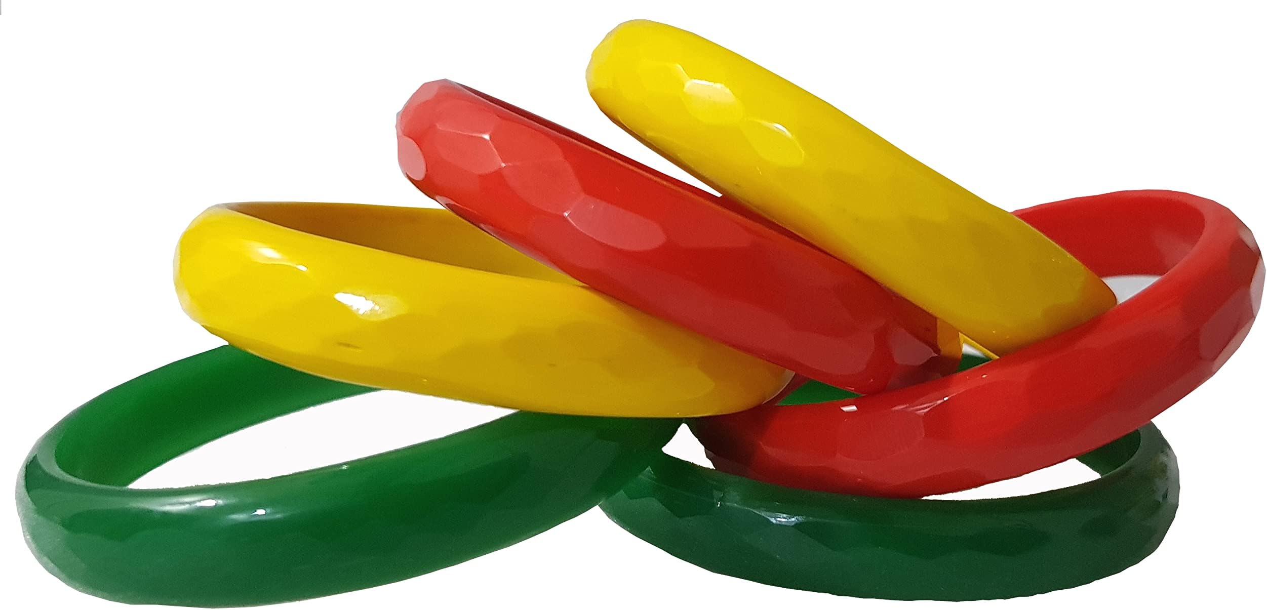 Swara CreationsGlass bangles Kada set/Red Green Mehrun color for women (set of 6)