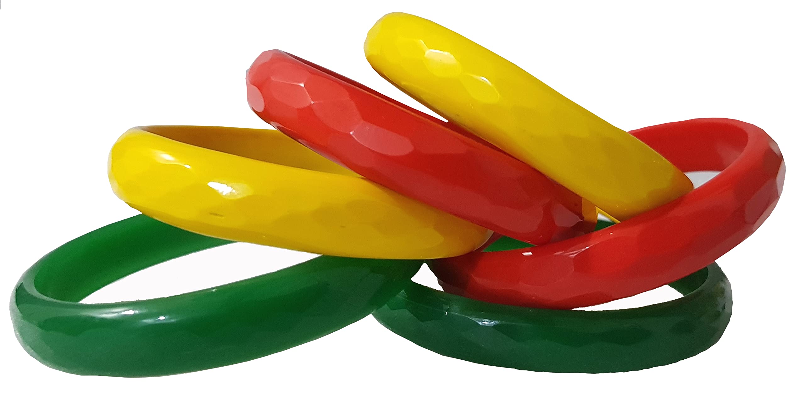 Swara Creations Glass bangles Kada set/Red Green Mehrun color for women (set of 6)