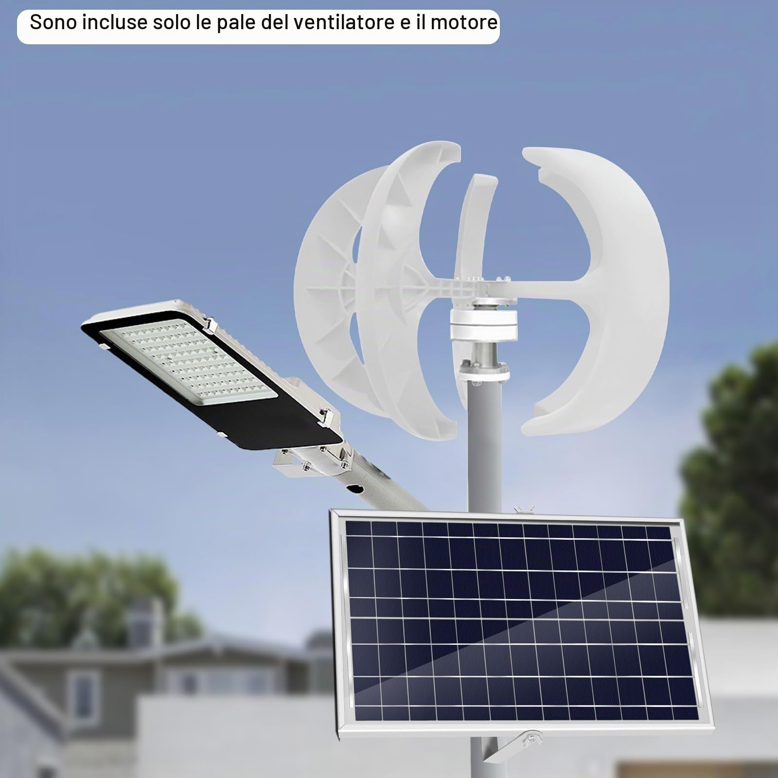 Turbine Generator Lantern Wind Lanterna Bianca Turbina eolica con controller, Generatore eolico per lampade eoliche e solari, 600 W, 24 V, 90 x 60 cm