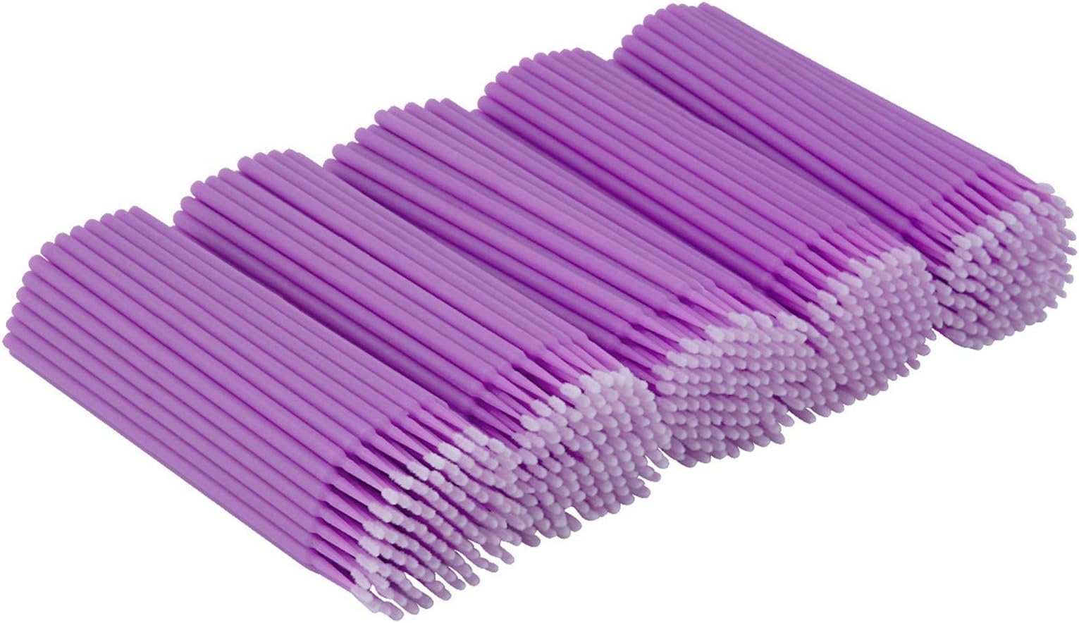 Cuttte 500PCS Disposable Micro Swabs for Eyelash Extension, Micro Applicators Eyelash Swabs for Makeup Application Purple (Head Diameter: 1.5mm)