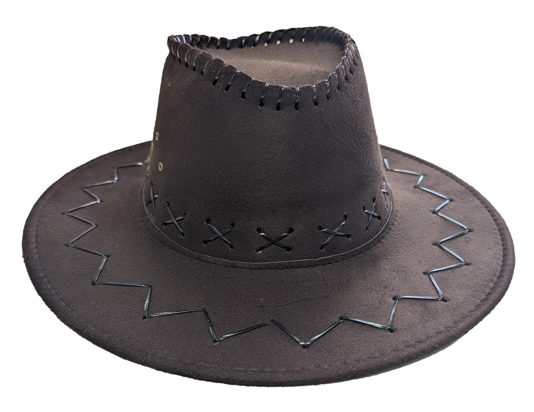 The Dragons Den Adults Suedette Cowboy Cowgirl Hat Wild West Western Fancy Dress Costume Accessory [Dark Brown]