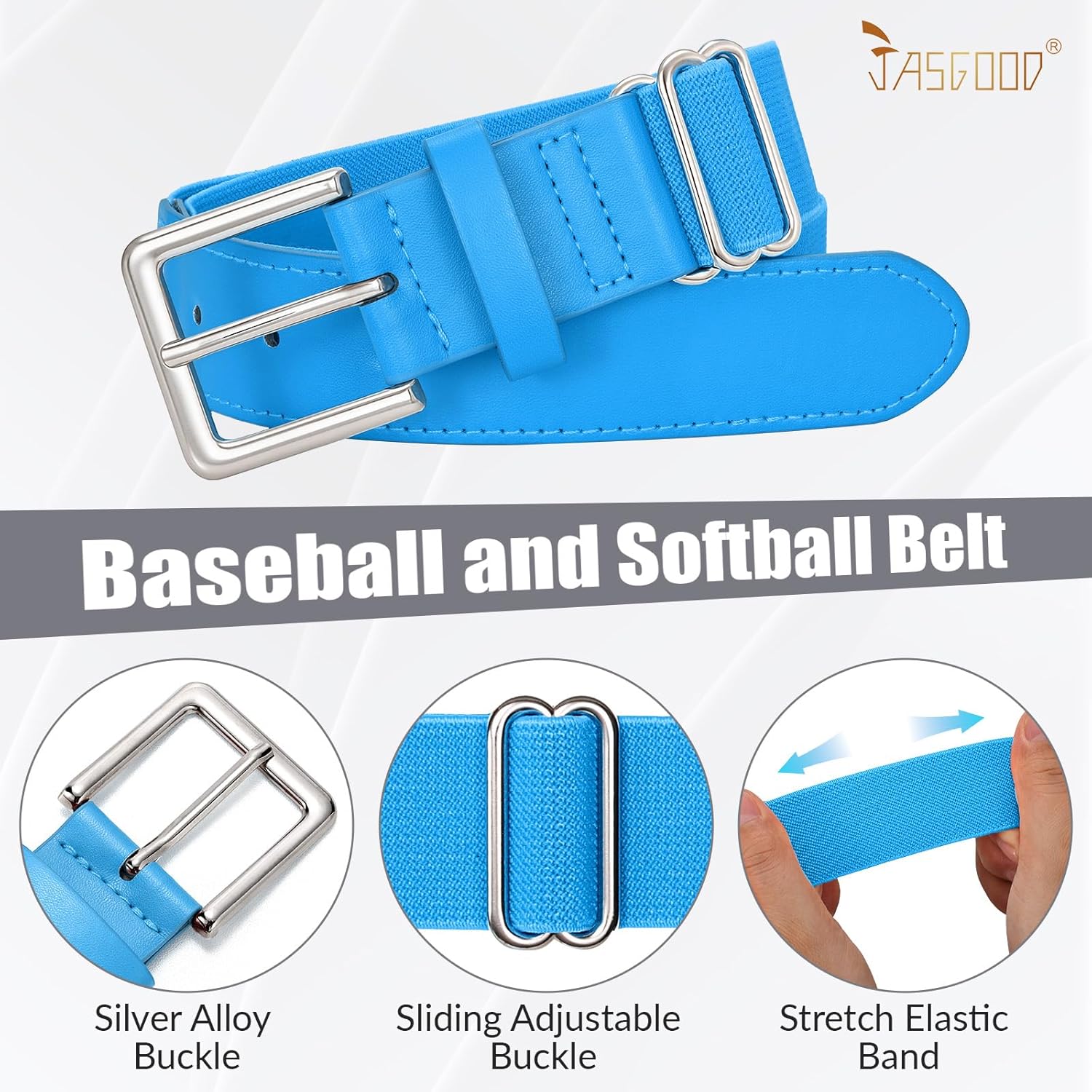 JASGOOD Baseball Socks and Belt Combo Set Softball Socks Baseball Elastic Belt for Youth Boys Girls Adult - Image 5
