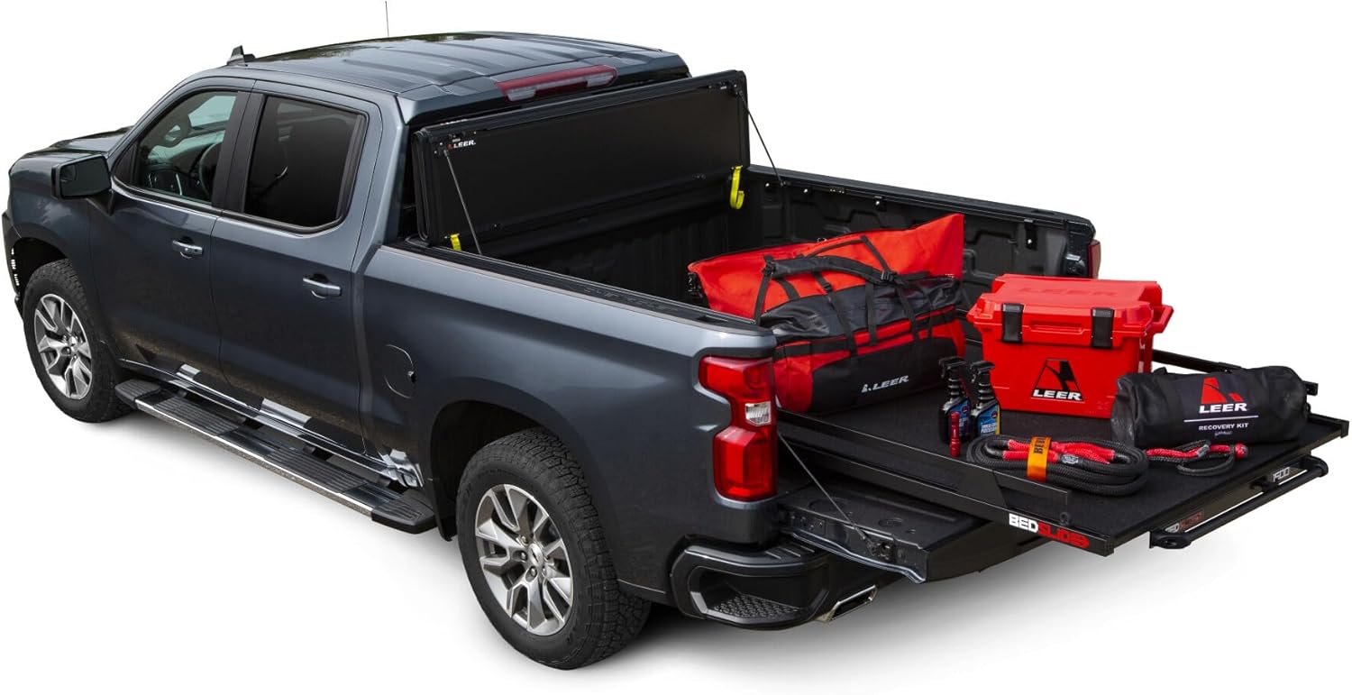 LEER HF650M Quad-Folding Tonneau Cover, Fits 2019-2026 GM Silverado/Sierra with 5'8" Truck Bed