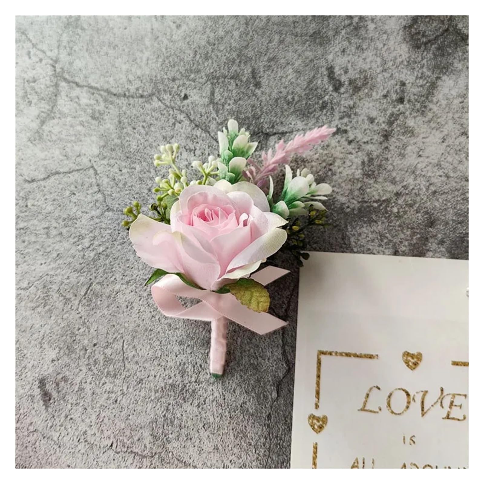 Handgelenk Corsage Bräutigam Corsage Hochzeit Boutonniere Rosa Rose Brosche Blumen Seide Anstecknadel Knopfloch Boutonniere for Gäste Ehe Zubehör(Boutonniere C)