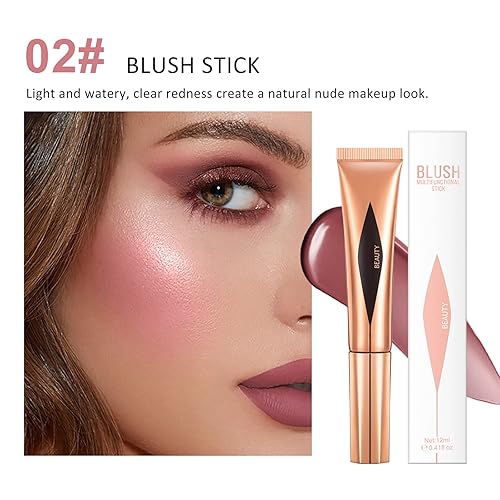 Miniatura 2 de Varita de belleza Liquid Blush, rubor en crema mate con aplicador de cojín, rubor suave y sedoso en barra para mejillas y labios, maquillaje de