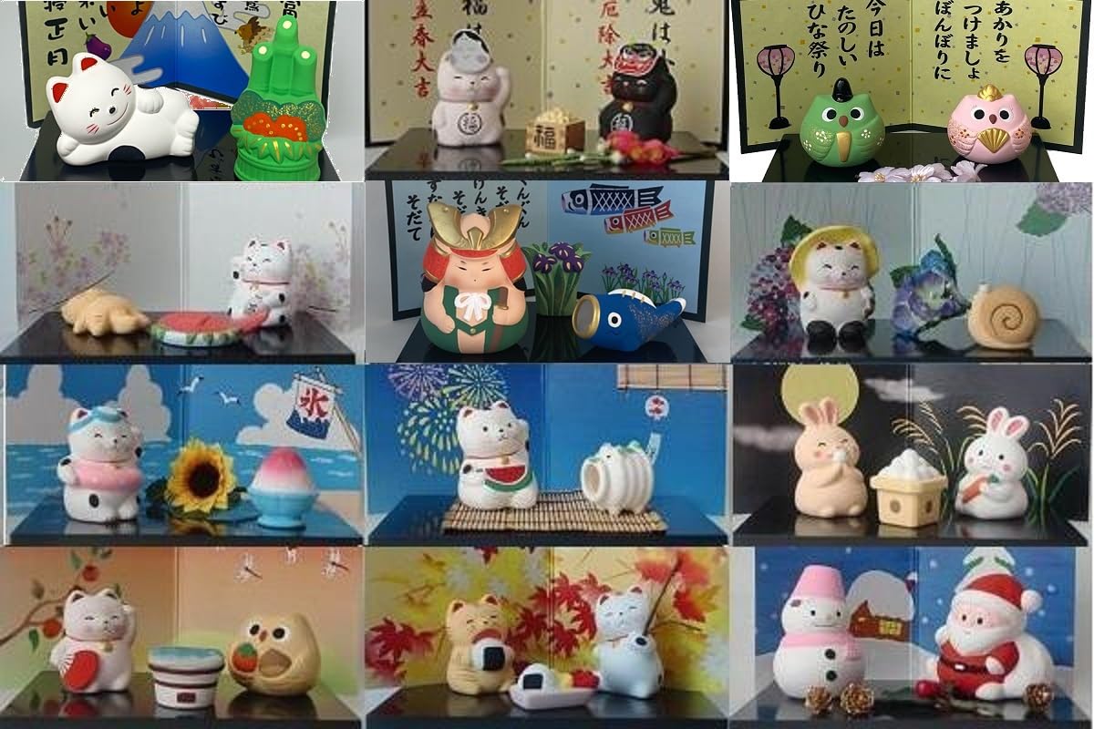 日本の12ケ月を飾ろう★陶器の置物★12ケ月分まとめて出品 Amazon.co.jp: 日本を飾ろう 日本の行事12ヶ月シリーズ 1年分（3月は