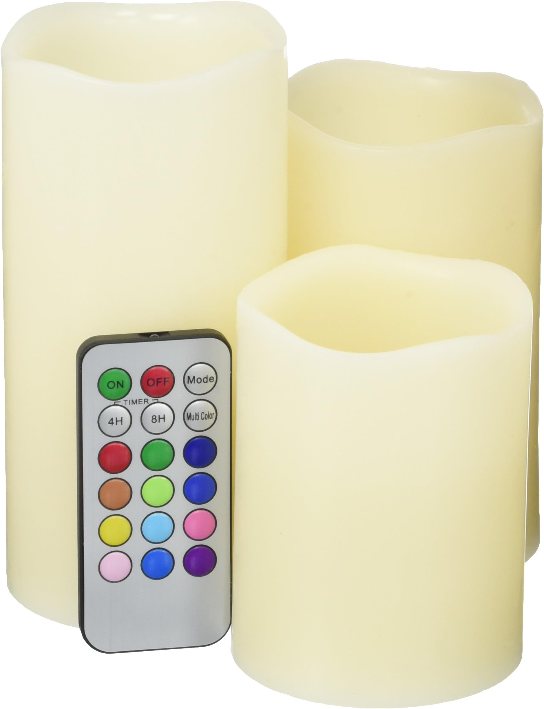 Tsutsuji Fragrance Spectrum Candles - Beautiful 3 Piece Remote Multi Mode Color Changing Vanilla Scented Real Wax Led Candles. Create a New Level of Relaxation with These Flameless Candles Now.