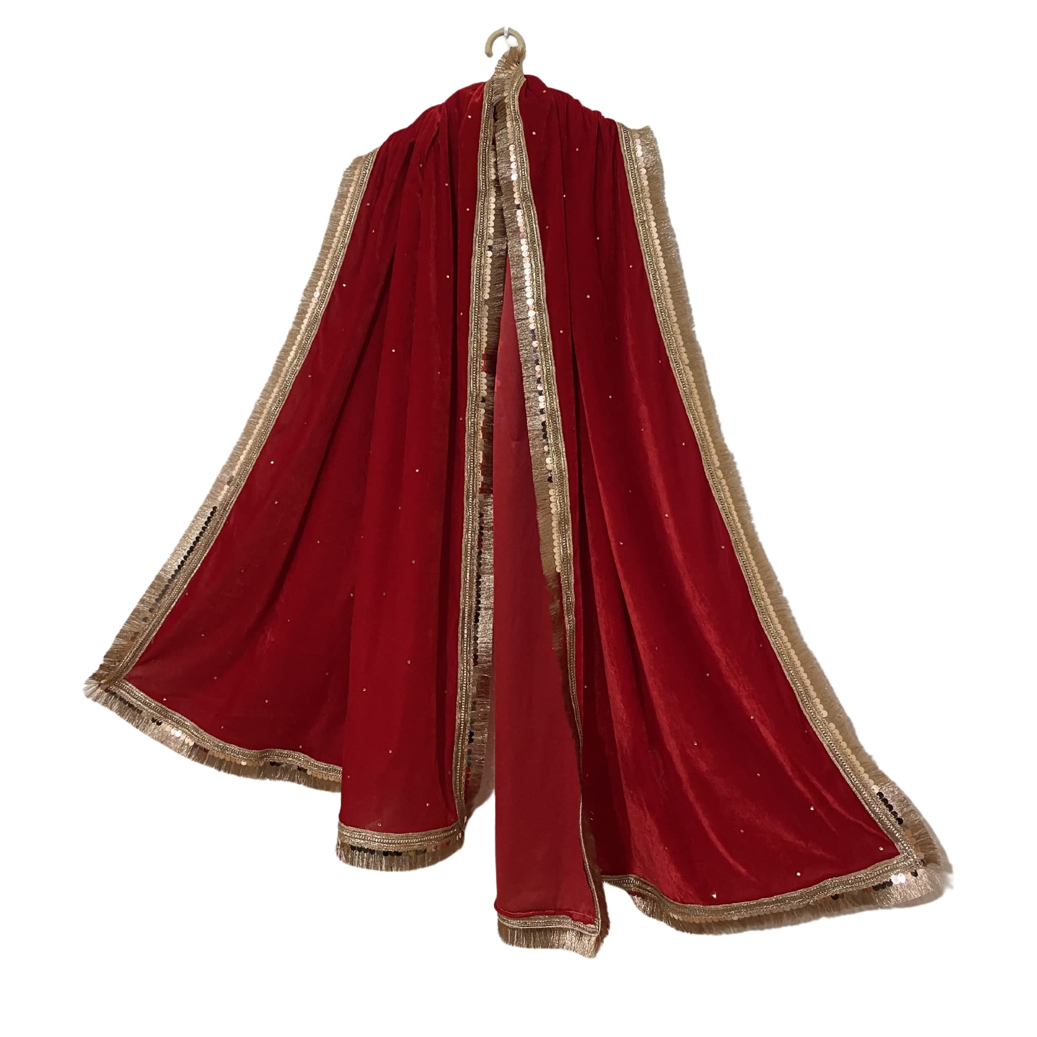 Women's Self Design Velvet Dupatta-picture-20