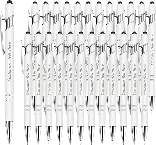 Miniatura 49 de Hasta 500 bolígrafos personalizados a granel con logotipo de mensaje de nombre comercial, bolígrafos grabados personalizados con lápiz óptico