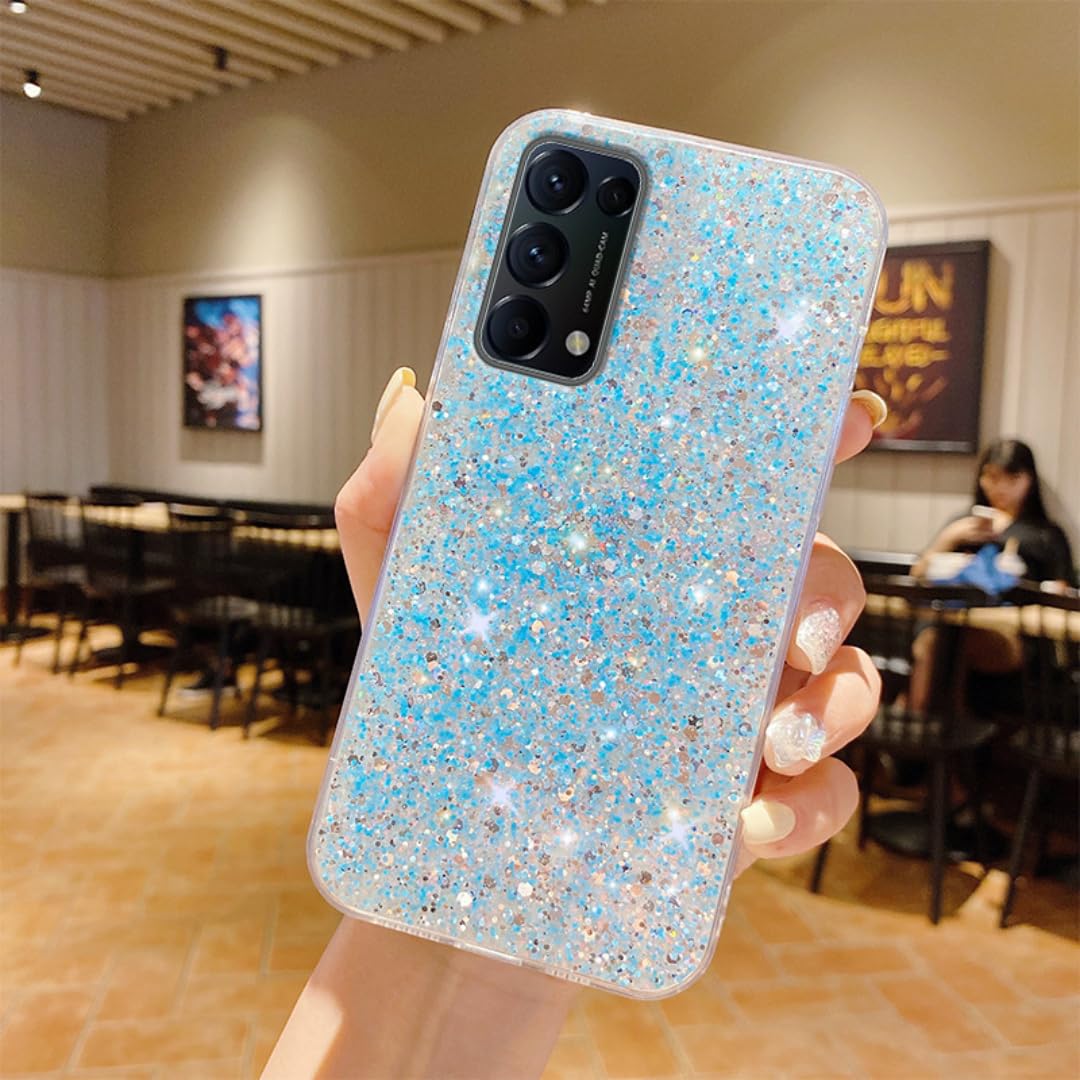 Coque TPU Samsung S24 bleu paillettes finition premium
