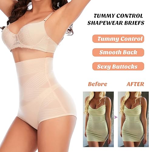 Miniatura 4 de Werena Ropa interior moldeadora con control de abdomen para mujer, de cintura alta, moldeador de cuerpo, bragas moldeadoras