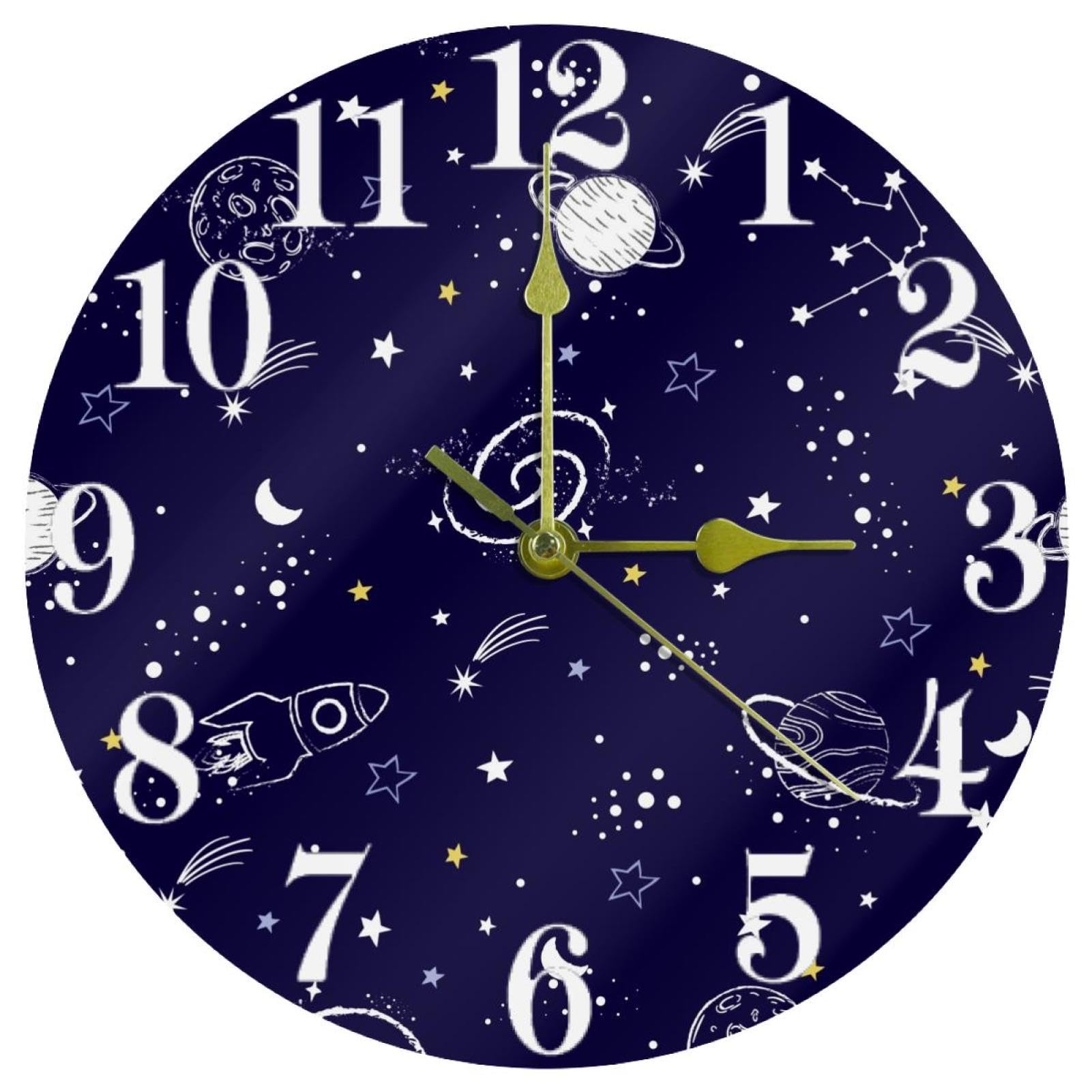Horloge murale constellations silencieuse sans tic-tac à quartz pour chambre