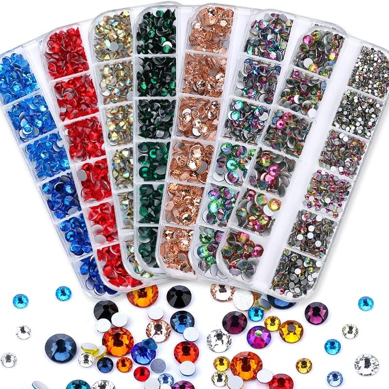 Flatback Rhinestones Crystal Glitter Non Hotfix Nail Gems Tweezers Picking Pen Glue On Rhinestones for Garment Decorations