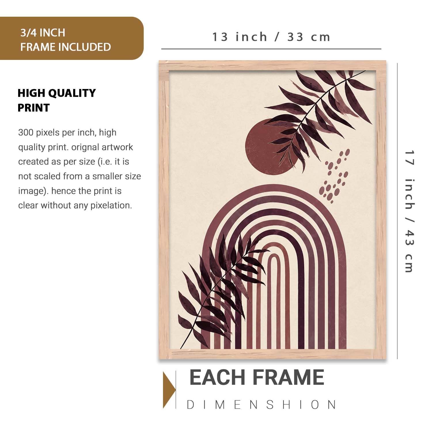 BOHO Wall Art Set - 3 Framed Prints -2 BOHO Wall Art Set - 3 Framed Prints -2