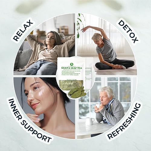 Miniatura 5 de Té de hoja de guayaba joven más de 100 hojas enteras secas (+ hasta 20 hojas), 3.39 onzas, hojas de guayaba, sin cafeína, sin azúcar añadido,