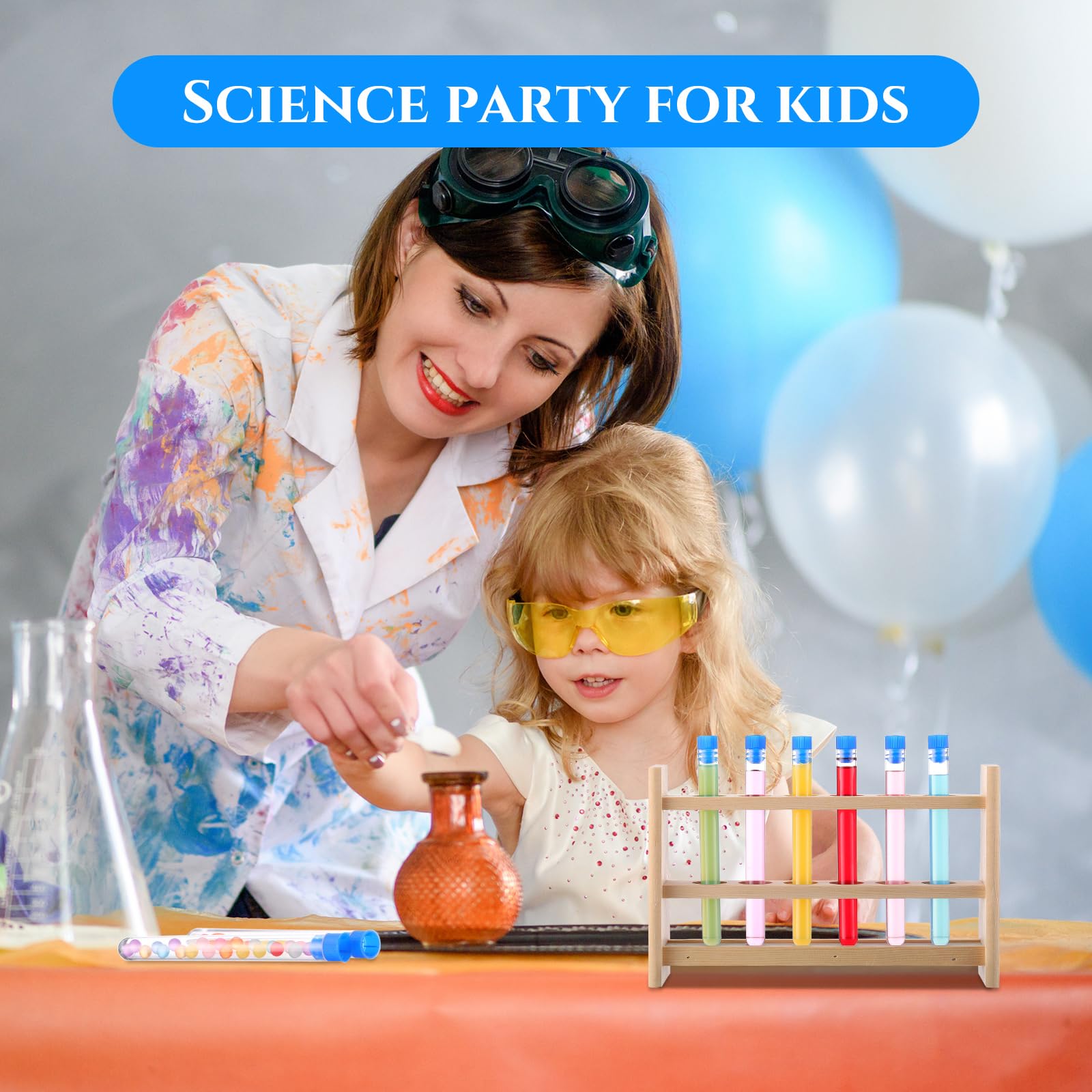 Hoteam 100 tubos de ensayo transparentes con tapas, tubos de plástico para experimentos científicos, suministros de fiesta, almacenamiento de caramelos, cuentas de semillas, polvo, especias, líquido