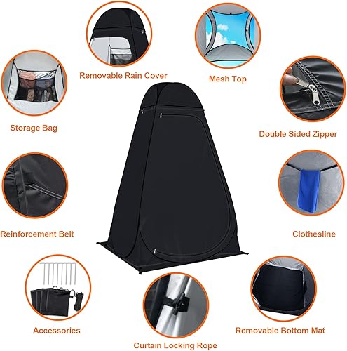 Miniatura 2 de anngrowy - Tienda de campaña para regadera, tienda de privacidad emergente, tienda de campaña portátil para inodoro, campamento al aire libre, baño,
