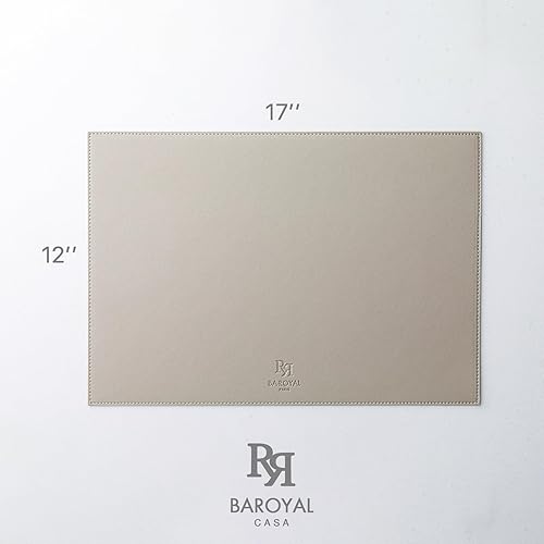 Miniatura 6 de Juego de 6 manteles individuales de piel sintética de vinilo, lavables, lavables, para cocina, mesa de comedor, resistentes al calor, impermeables,