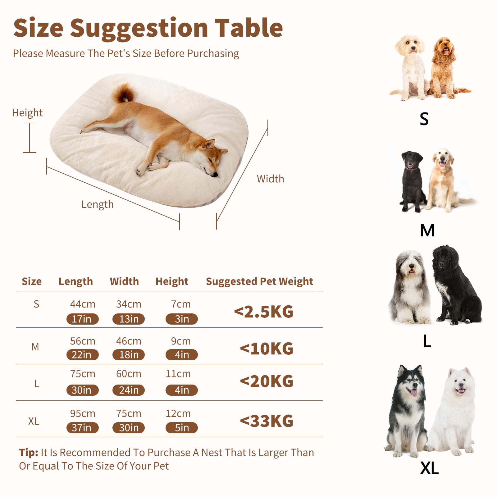 PETCUTE Letto per Cani Reversibile,Lavabile e Antiscivolo Lettino Morbido Divano per Cane,Super Morbido e Soffice,Cuccia Cane Interno,Materasso per Cani per Gabbia