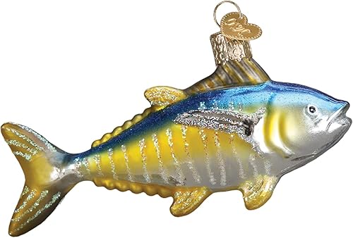 Miniatura 18 de Old World Christmas Fish Collection Adornos de vidrio soplado para árbol de Navidad Pacific Blue Tang