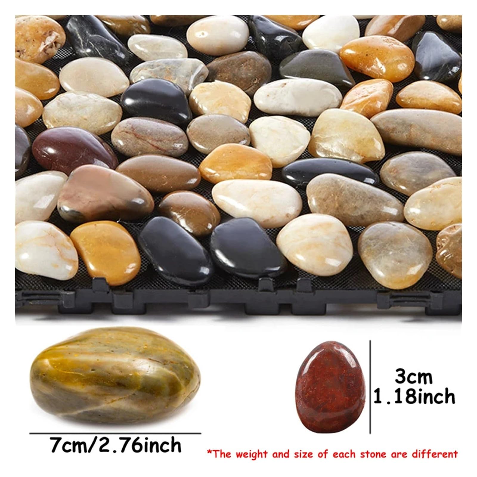 Genérico Piedras pulidas Coloridas 3-7cm for acuarios y macetas de Plantas