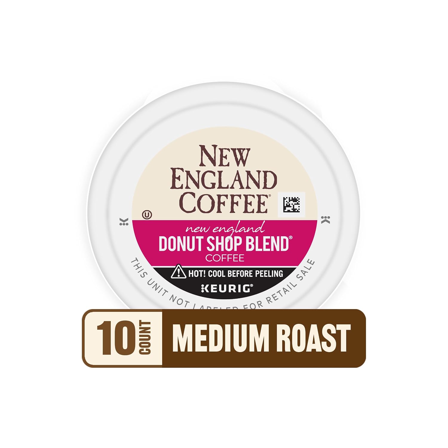 New England Coffee Donut Shop Blend Light Roast Single Serve Pods, 10ct Box (Pack of 6)