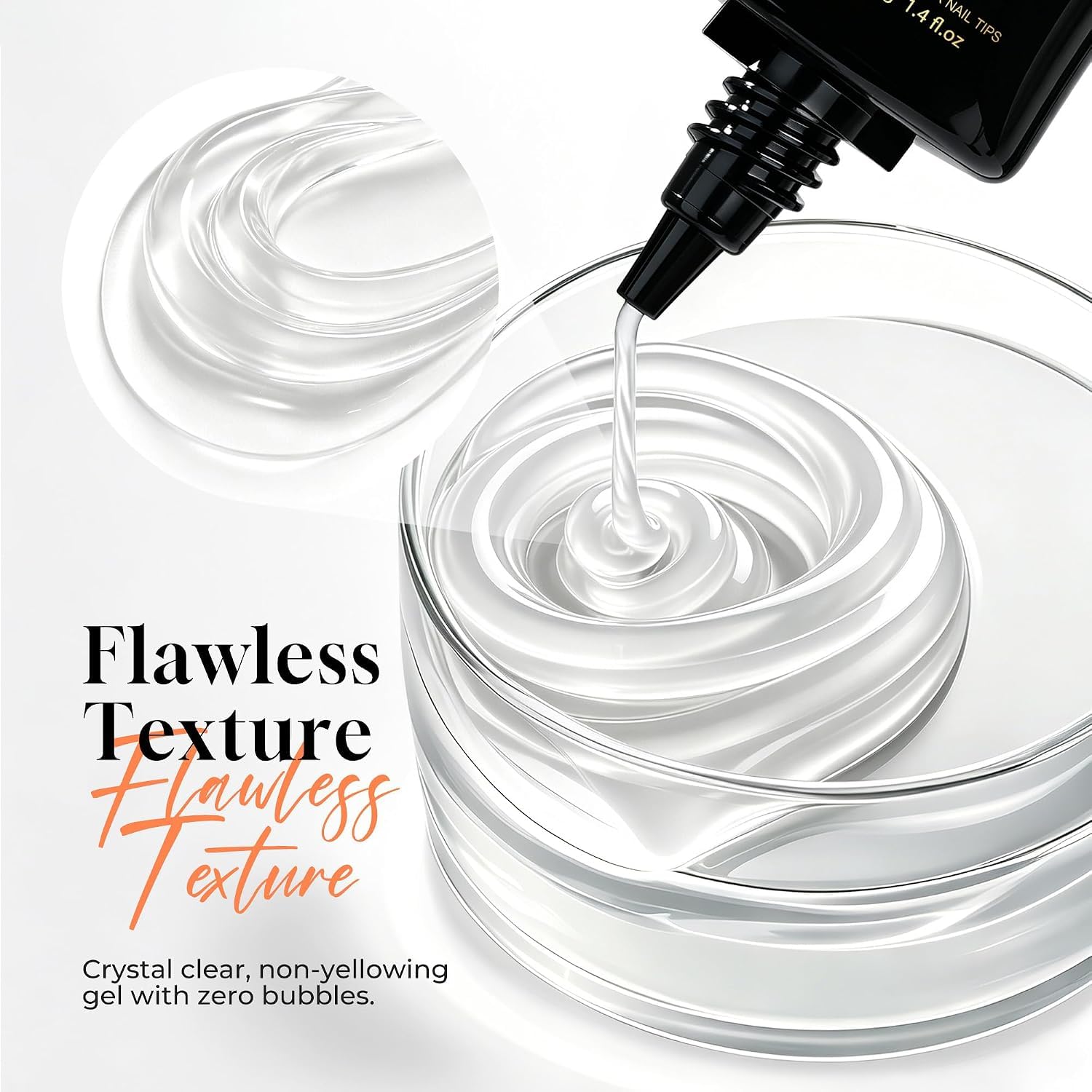 UNA GELLA Nagelkleber für Kunstnägel 40ml, Fester Soak Off Nagelkleber, Aushärtung mit Lampe erforderlich, Starker Kleber für Acryl Nägel, Fake Nails, Extensions & Press On Nails, Gelly Tips