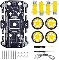 Vista 9 de Robot Chassis 4WD Robot Car Smart Chassis Kit with 4 TT Motor for Arduino/Raspberry Pi/Jetson Nano, Smart Robotic Car Chassis DIY Learning Kit
