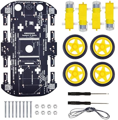 Miniatura 9 de Smart Robot Car Chassis Smart Learning Kit con motor 4 TT, DIY para UNO R3/Mega 2560/Raspberry Pi/Jetson Nano