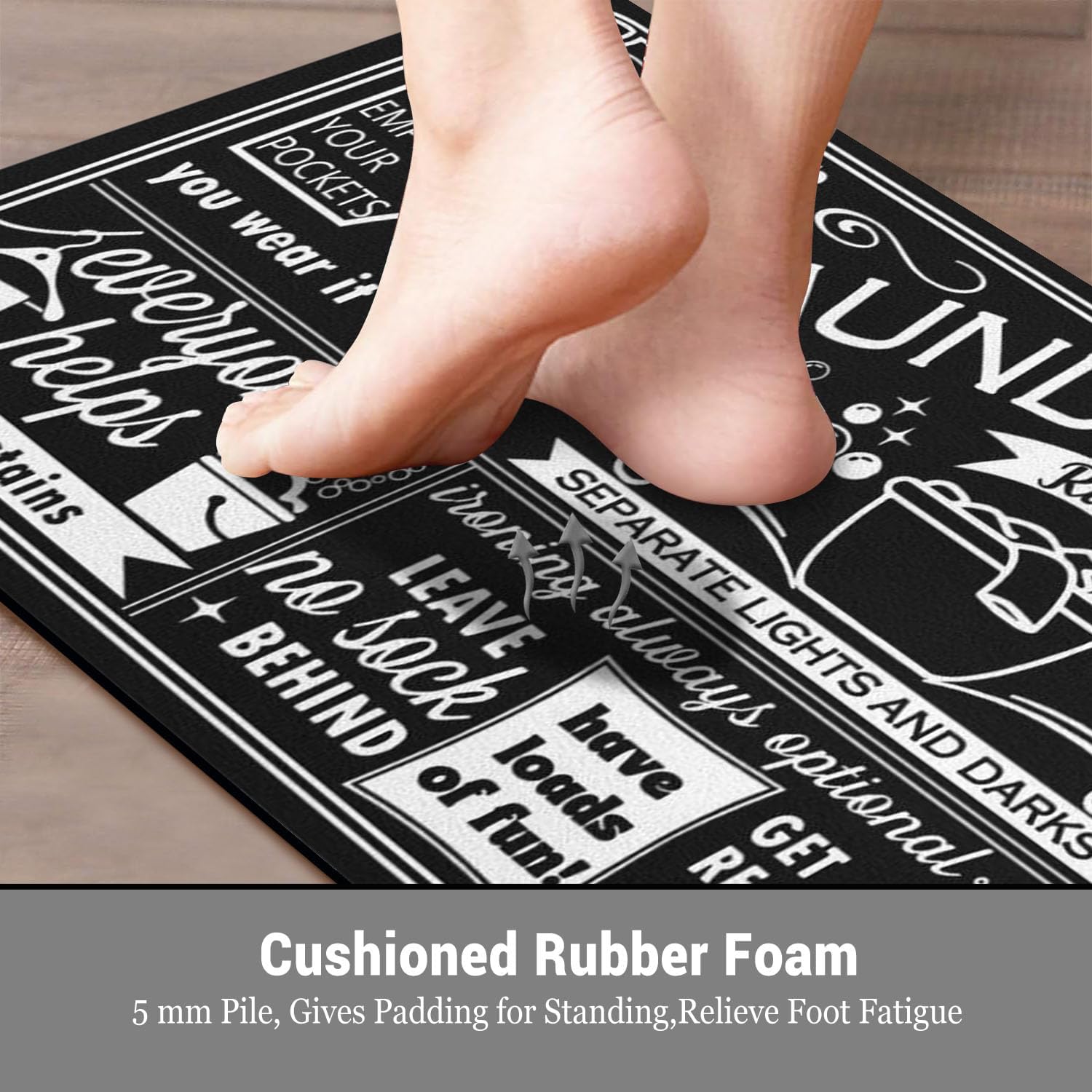 Laundry Room Rules Rug - Farmhouse Kitchen Floor Mat -Laundry Room Rug- Runner Decor -Washable Floor Carpet for Washroom Mudroom Kitchen Bathroom Hallway-20 x 59