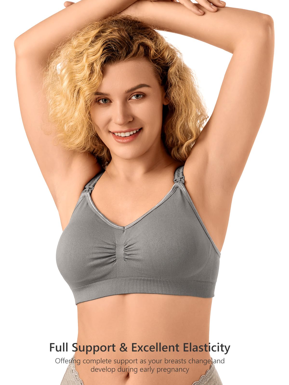 HBselect 3 PCS Reggiseno Allattamento con Estensione Reggiseno Bra Donna Morbido e Traspirante Reggiseno Senza Ferretto e Senza Cuciture