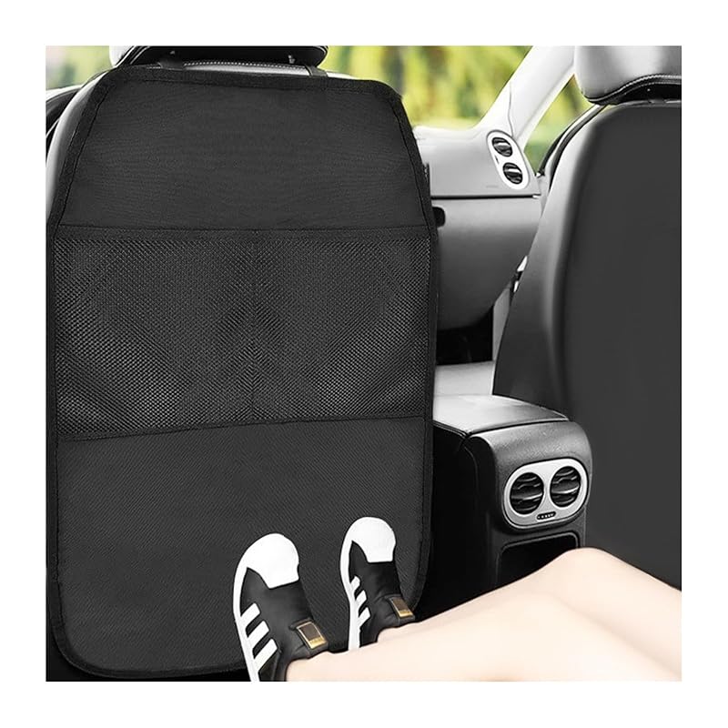 Protetor de Encosto de Banco Traseiro para Carro SHMZK com 2 Bolsos de Tela, Impermeável, Preto, 1 unidade