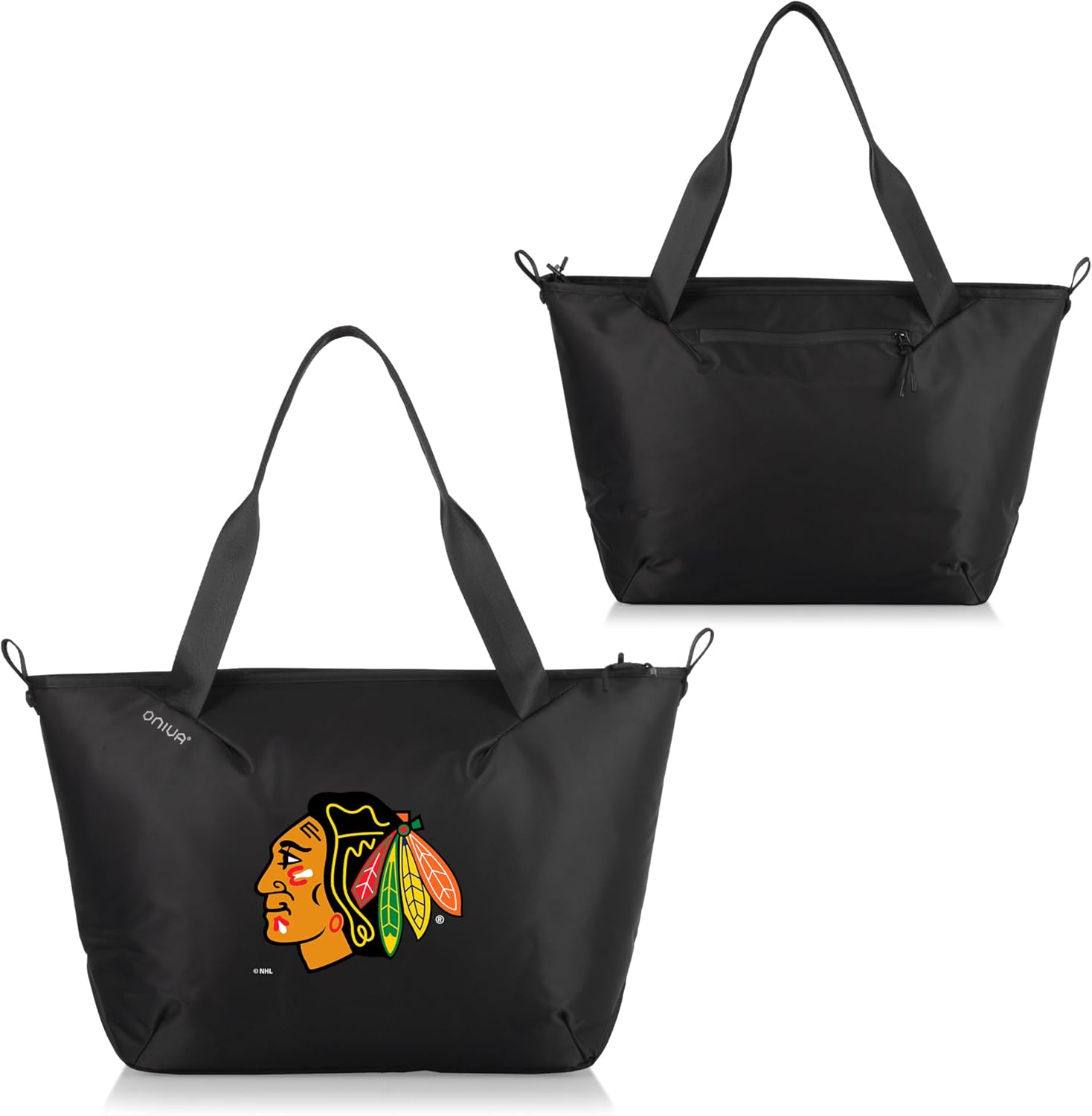 PICNIC TIME NHL Tarana Cooler Tote Bag made with Recycled Materials, Soft Cooler Tote Bag, Upcycled Picnic Cooler, (Carbon Black)