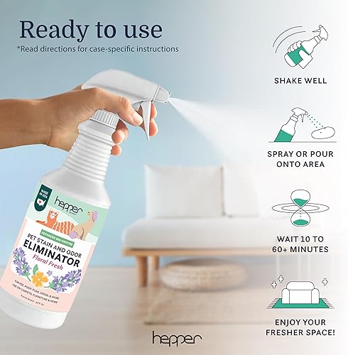 Miniatura 11 de Hepper Advanced Bio-Enzyme - Spray eliminador de manchas y olores para mascotas, eliminador de olores, manchas y orina para gatos, perros y otros