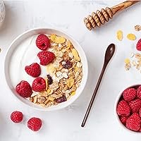 Vista 5 de Honbay 4 cucharas de café de madera de mango largo, cucharaditas de mezcla de madera, cucharas de té helado para batido de espresso, bebidas frías