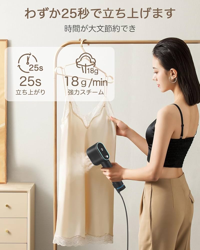 アイロン シワ伸び 立ち上がり25秒 ドライ・スチームアイロン両用 携帯用 アイロン シワ伸び 立ち上がり25秒 ドライ・スチームアイロン