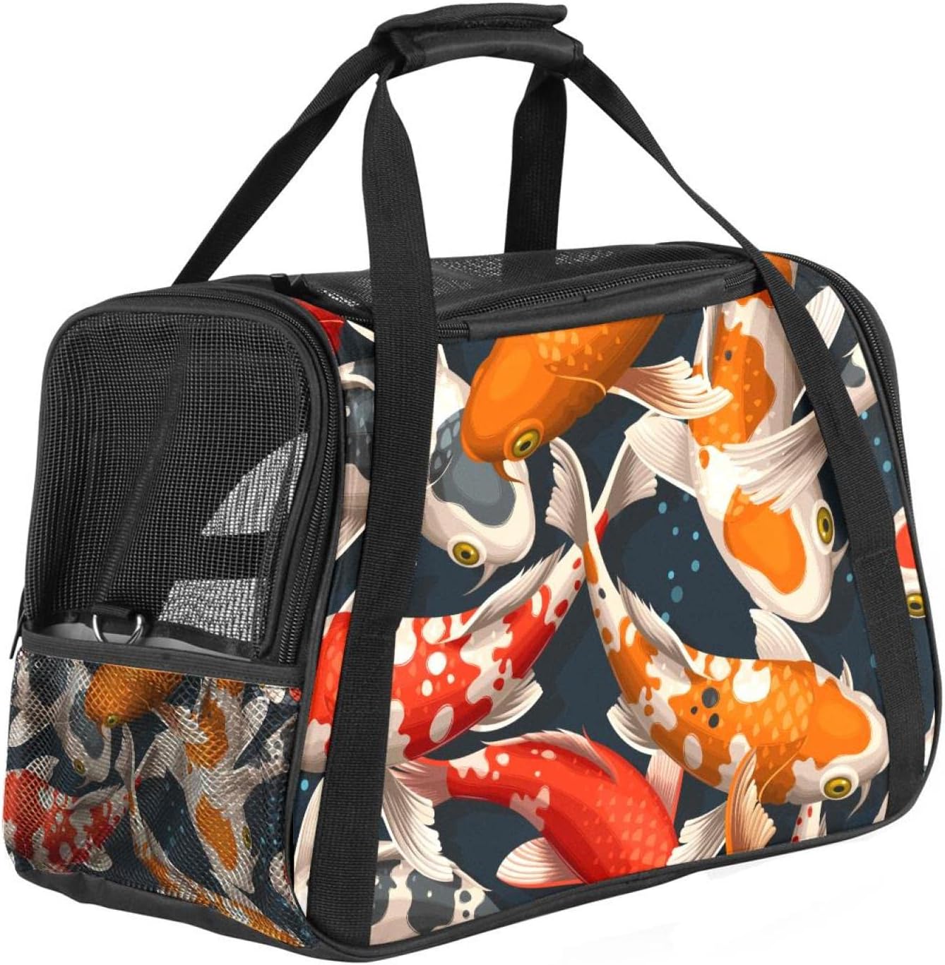 ペットキャリーバッグ ペットバッグ 猫・小型犬用 ドライブ/キャンピング/旅行/通院/災害避難用,鯉 魚