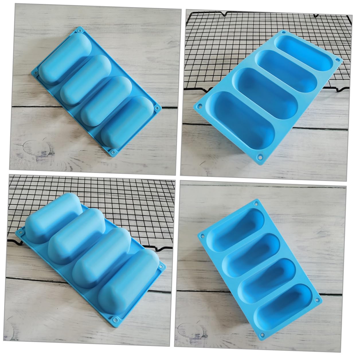 BRIGHTFUFU 2pcs Nonstick Hot Dog Bun Molds for Baking Heat Proof Baking Pan Silicone Bread Homemade Hotdog Bun Forms