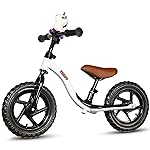 KRIDDO Toddler Balance Bike 2 Year Old, Age 24 Months to 5 Years Old, Early Learning Interactive Push Bicycle with Steady Balancing, Gift Bike for 2-5 Boys Girls, White