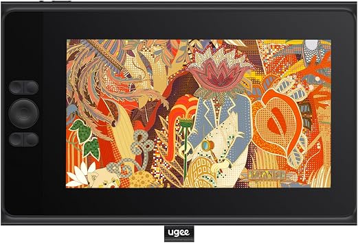 UGEE Liquid Tab, UE12 LCD Pen Tablet, 11.6 Inch, 8 Shortcut Keys, No Charging, Stylus Pen, 16384 Levels of Pressure,  60  Tilt Detection, 1920 x 1080P, 3 Color Spaces, Drawing, Windows, Mac, Chrome, Android Black