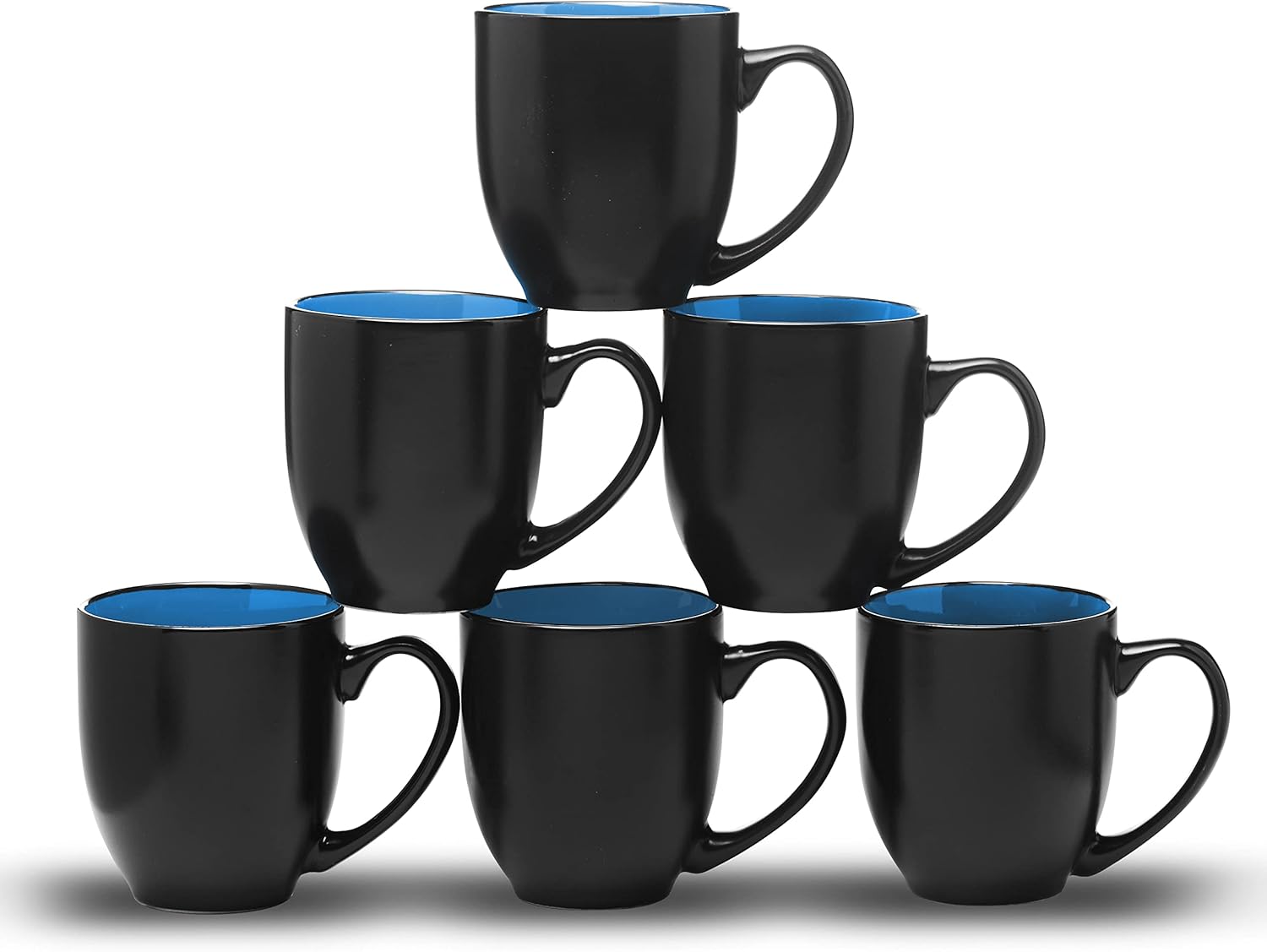 DISCOUNT PROMOS Bistro Coffee Mugs 16 oz. Set of 10, Bulk Pack - Great for Coffee, Tea, Cocoa, Diner and Everyday Use- Blue