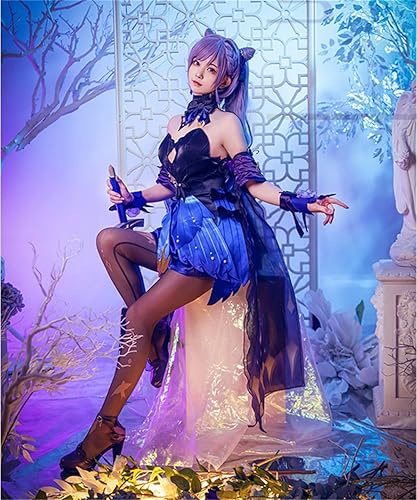 Miniatura 4 de Weixu Game Genshin Impact Keqing - Disfraz de cosplay de esplendor opulento traje uniforme de Halloween para mujer