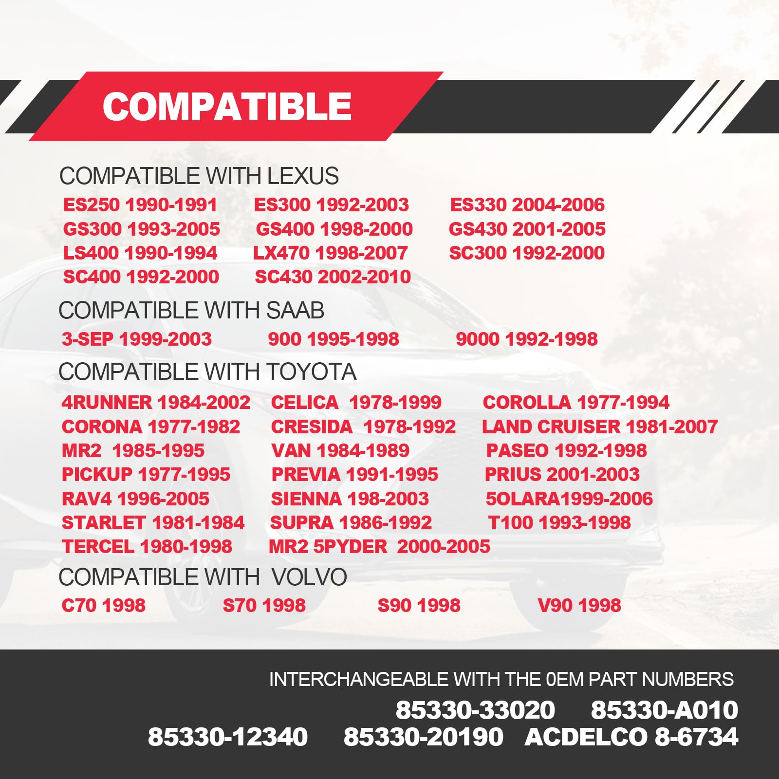 Windshield Washer Pump, Compatible with Toyota, Lexus, Replaces