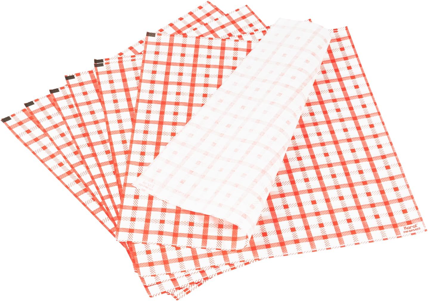 Karat [5,000 ct ] 12" x 12" Deli Paper Sheets | Grease-Resistant Sandwich Wrapping Paper for Burgers, Fries, Food Baskets, Containers | Shepherd’s Red Check Pattern
