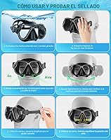 Vista 7 de Greatever - Set de esnórquel seco, visión panorámica ancha, máscara de buceo anti vaho, equipo profesional de esnórquel