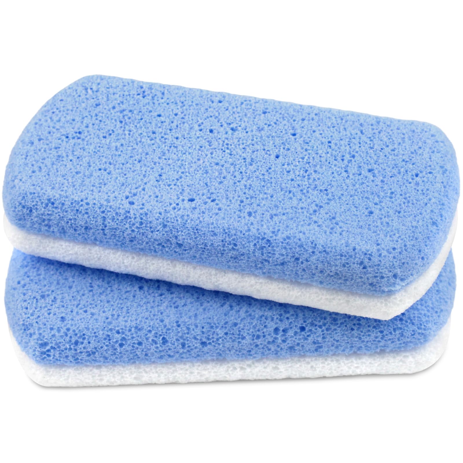 Durable Callus Remover & Dual-Sided Foot Scrubber for Exfoliation and Pedicure ，2-Pack Glass Pumice Stones